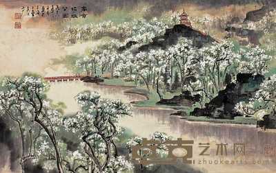 沈柔坚 南京绣球公园 34.5×56cm